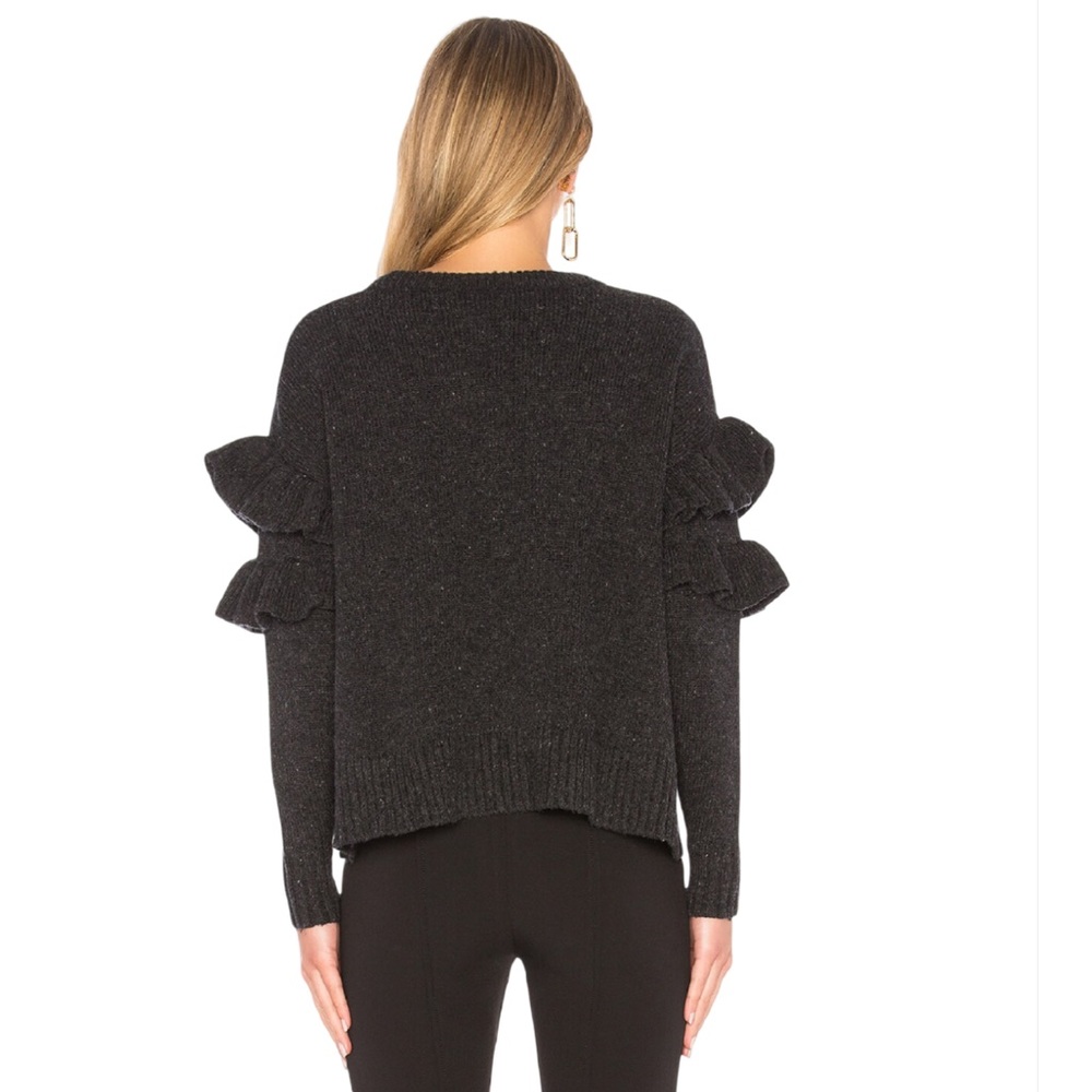 Cinq A Sept Mona Pullover Grey Wool Sweater - Picture 3 of 8